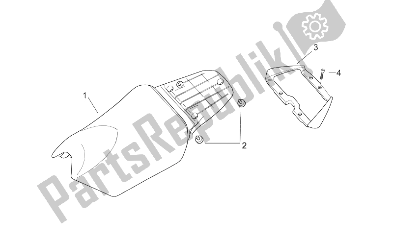 All parts for the Saddle Unit I of the Aprilia SR 50 H2O 1997