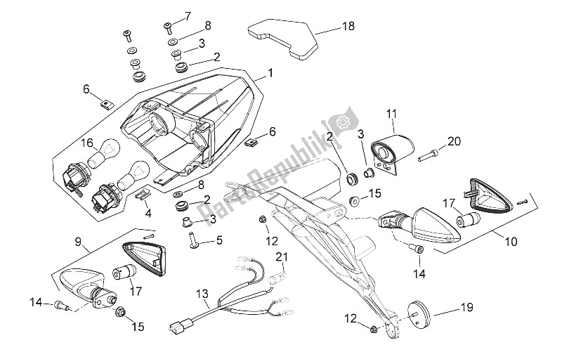 Wszystkie części do Tylne ? Wiat? A Aprilia Shiver 750 EU 2010