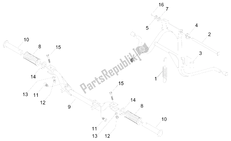 Toutes les pièces pour le Repose-pieds - Support Latéral du Aprilia Amico 50 1996