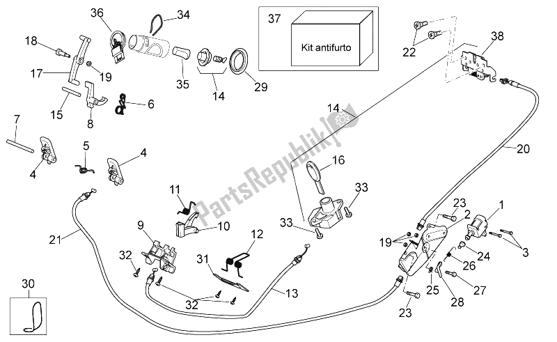 Todas las partes para Kit De Hardware De Bloqueo de Aprilia Scarabeo 250 Light E3 2006