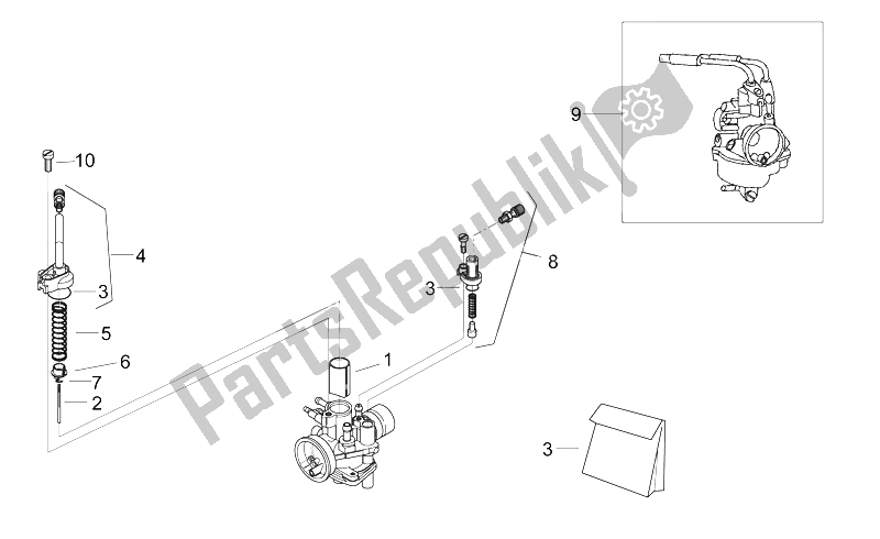 All parts for the Carburettor I - Se-ts of the Aprilia RS 50 1999