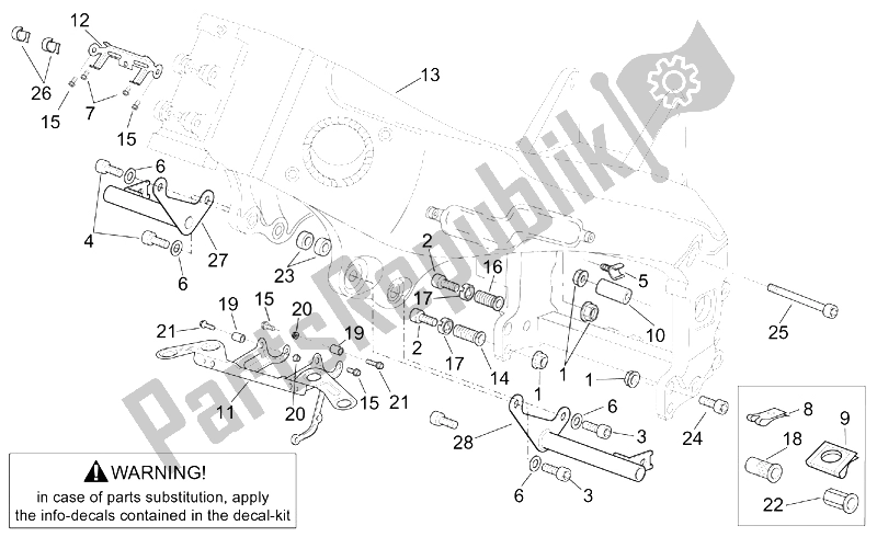 All parts for the Frame Iii of the Aprilia RSV Tuono 1000 2002