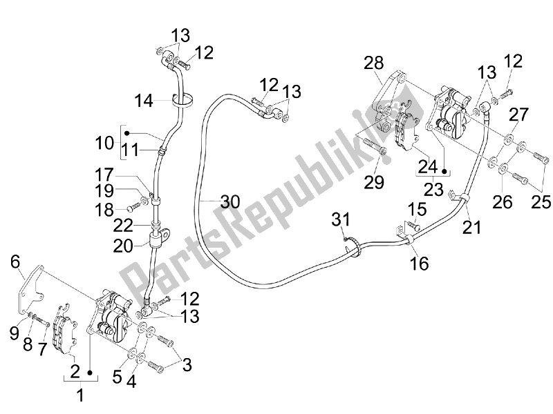 Toutes les pièces pour le Tuyaux De Freins - étriers du Aprilia SR MAX 125 2011