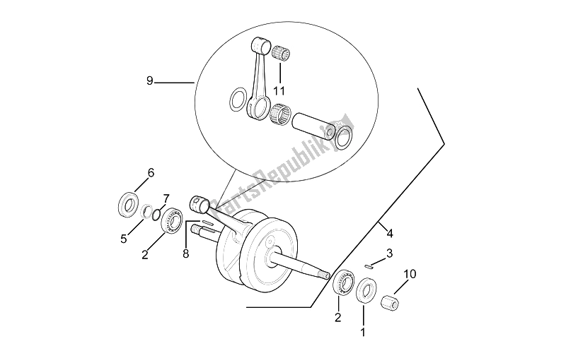 All parts for the Drive Shaft of the Aprilia MX 50 2002