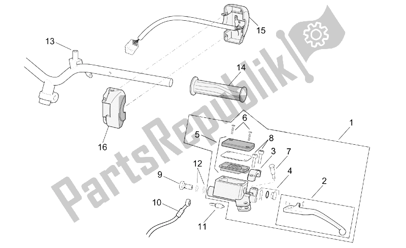 Alle onderdelen voor de Lh Controles van de Aprilia Scarabeo 50 Ditech 2001