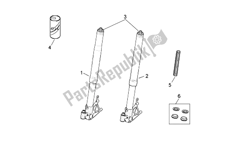 Toutes les pièces pour le Fourche Avant Ii du Aprilia RSV Tuono 1000 2006