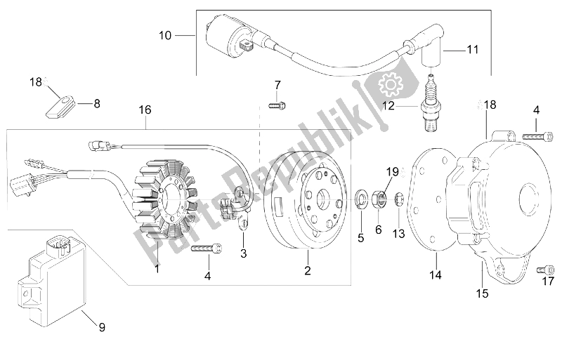 Toutes les pièces pour le Unité D'allumage du Aprilia MX 125 Supermotard 2004