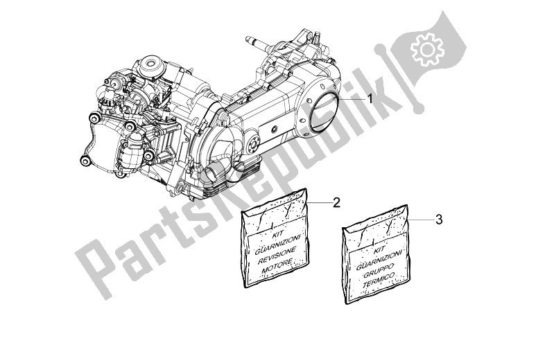 All parts for the Engine - Gaskets of the Aprilia Mojito 125 E3 2008