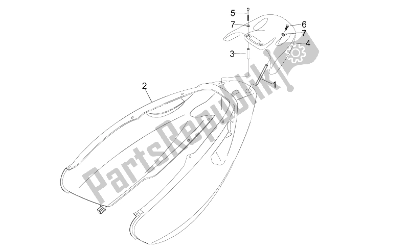 Todas las partes para Cuerpo Trasero - Carenado Trasero de Aprilia Sonic 50 H2O 1998