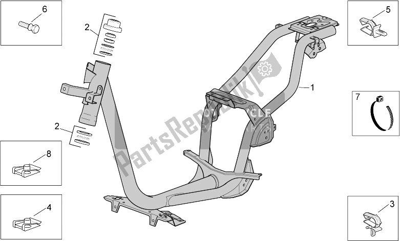 All parts for the Frame of the Aprilia Scarabeo 50 4T 4V 2014