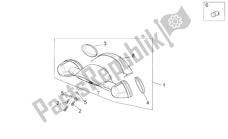 All parts for the Turn Indicators of the Aprilia Scarabeo 50 2T E2 ENG Piaggio 2007