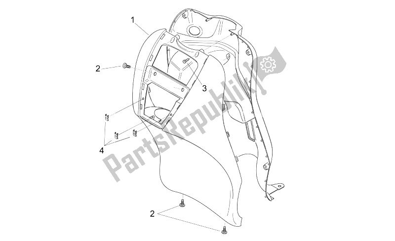 Tutte le parti per il Corpo Anteriore Iv - Carenatura Anteriore del Aprilia Scarabeo 50 2T E2 NET 2009