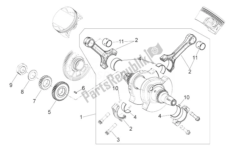 Tutte le parti per il Albero Di Trasmissione del Aprilia Shiver 750 USA 2011