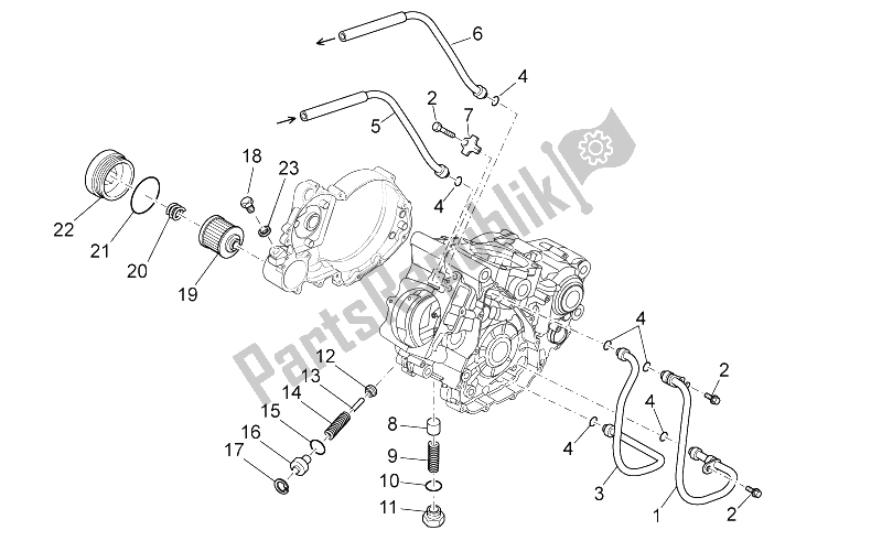 All parts for the Lubrication of the Aprilia SXV 450 550 Street Legal 2009