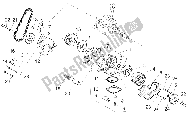 All parts for the Oil Pump of the Aprilia NA 850 Mana 2007