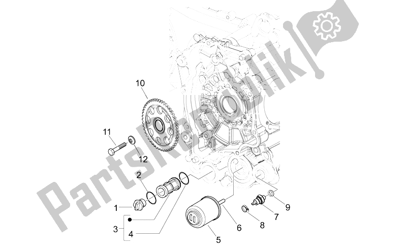 Tutte le parti per il Filtro Dell'olio del Aprilia Mojito 125 E3 2008