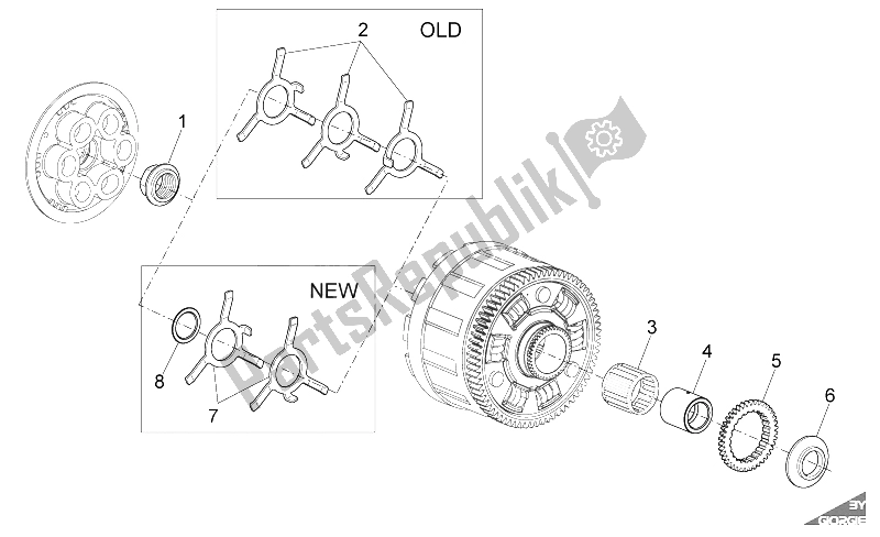 All parts for the Clutch I of the Aprilia RSV4 R SBK Factory 1000 2009