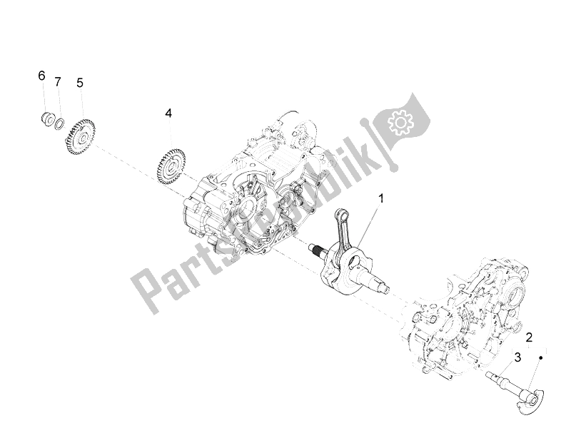 All parts for the Drive Shaft of the Aprilia RS4 125 4T 2011