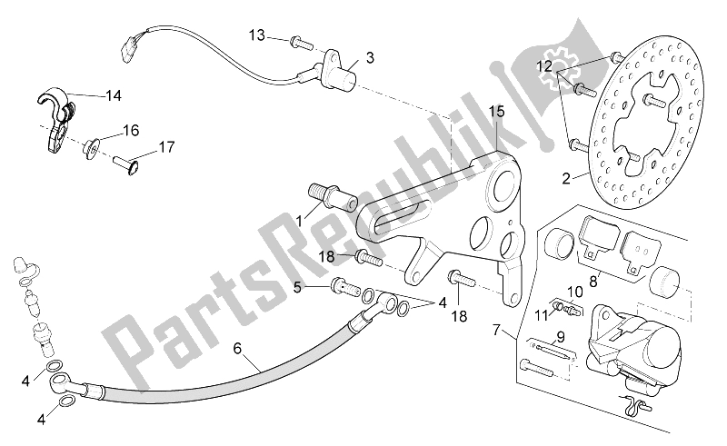 Alle onderdelen voor de Achter Remklauw van de Aprilia RSV4 Aprc Factory ABS 1000 2013