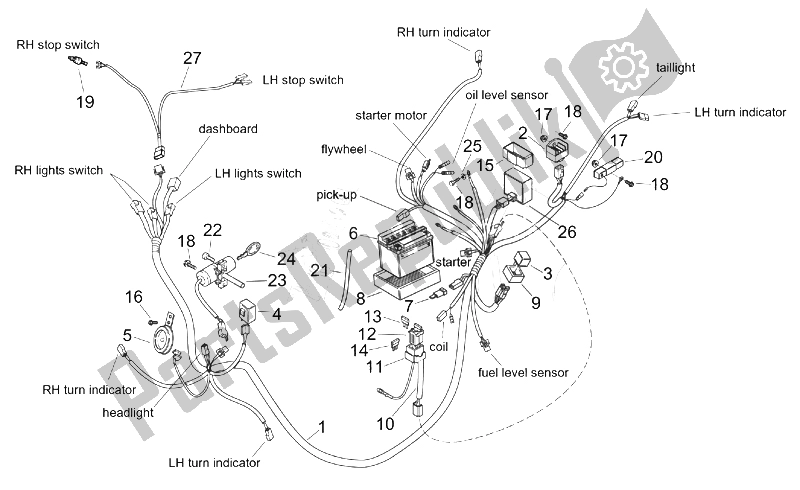 All parts for the Electrical System of the Aprilia Mojito Custom 50 2T ENG Aprilia 1999