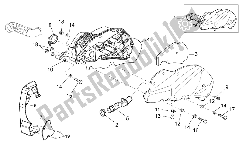 Todas las partes para Caja De Aire de Aprilia Atlantic 125 250 2006