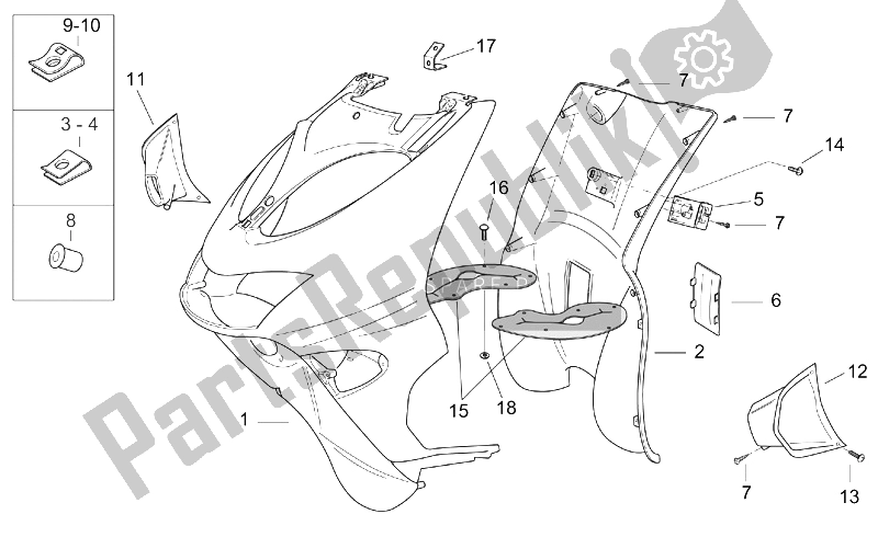 Tutte le parti per il Corpo Anteriore Iii del Aprilia SR 50 H2O IE Carb 2003