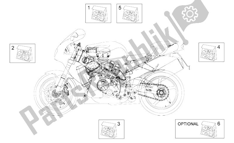 All parts for the Decal of the Aprilia RSV Mille 1000 2000