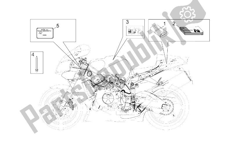 Toutes les pièces pour le Jeu D'assiettes Et Manuels du Aprilia RSV Mille 1000 2003