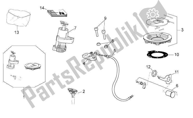Wszystkie części do Zestaw Oku? Do Zamka Aprilia RSV4 R 1000 2009