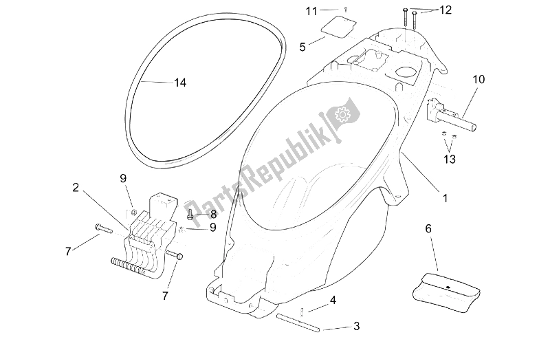 Alle Teile für das Helmfach des Aprilia SR 125 150 1999