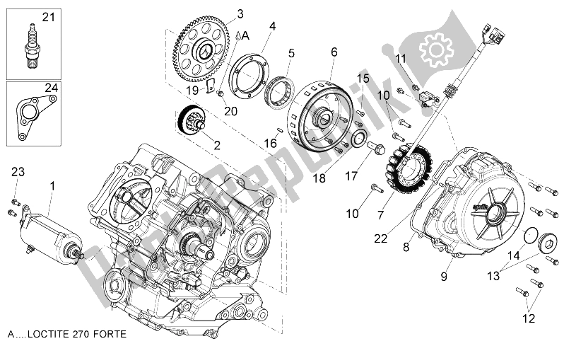 All parts for the Ignition Unit of the Aprilia Shiver 750 PA 2015
