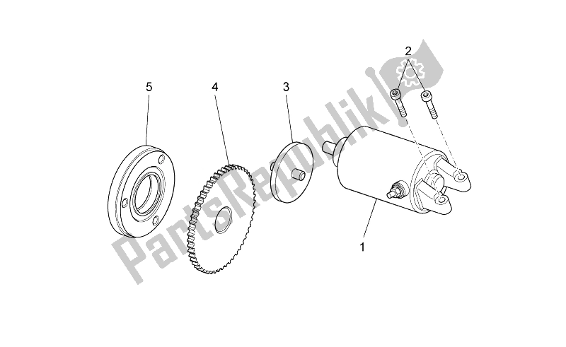 All parts for the Starter Motor of the Aprilia Scarabeo 125 200 I E Light 2011