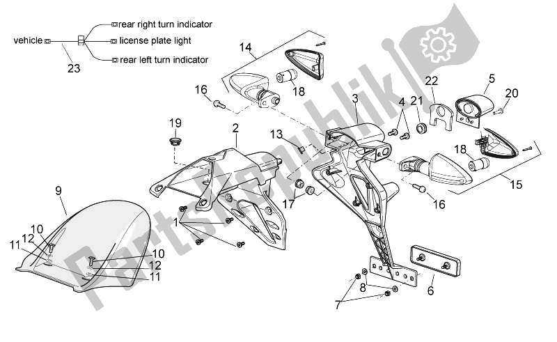 Tutte le parti per il Corpo Posteriore Ii del Aprilia RSV4 Aprc Factory STD SE 1000 2011