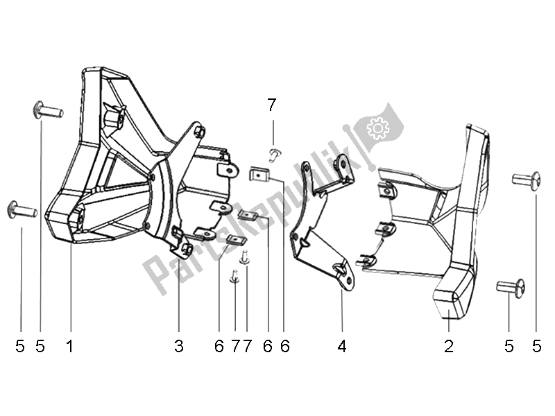 All parts for the Shroud of the Aprilia ETX 150 2014