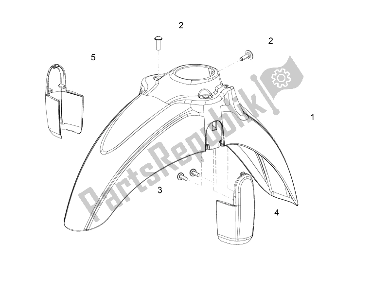 All parts for the Front Body Vi - Front Mudguard of the Aprilia Scarabeo 50 2T 2014