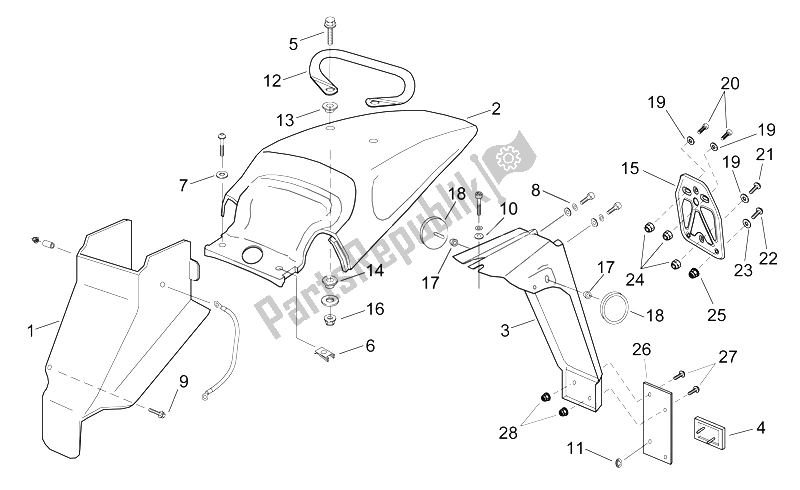 Todas as partes de Corpo Traseiro do Aprilia MX 50 2002