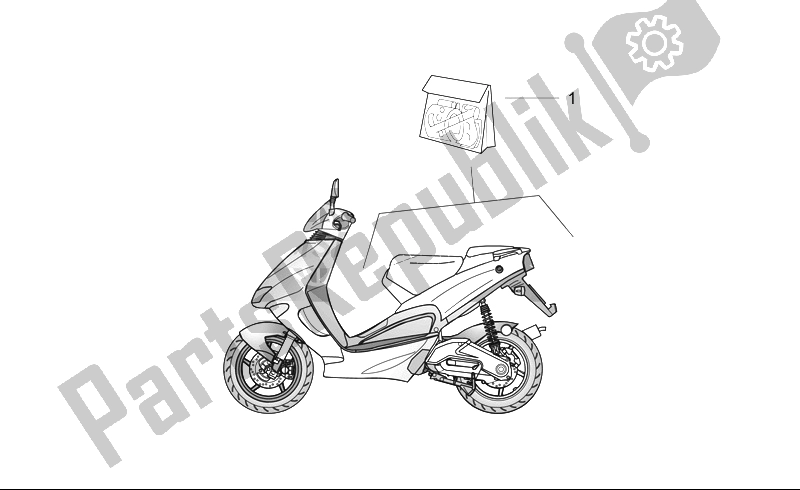 Toutes les pièces pour le Ensemble De Décalcomanies De Corps Arrière du Aprilia SR 50 AIR WWW 1997