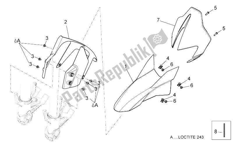 Toutes les pièces pour le Corps Avant - Garde-boue Avant du Aprilia Dorsoduro 750 ABS USA 2015