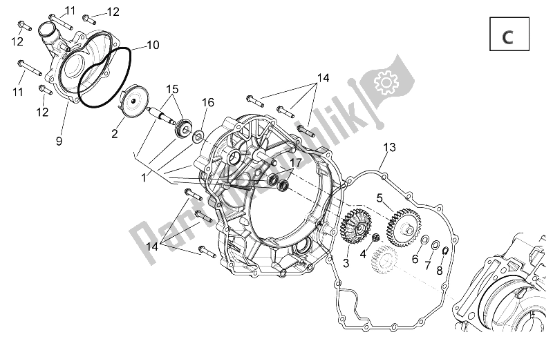 Alle Teile für das Wasserpumpe des Aprilia Shiver 750 GT 2009