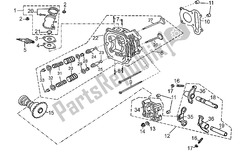 Todas las partes para Conjunto De Culata. De Aprilia Quasar 180 2004