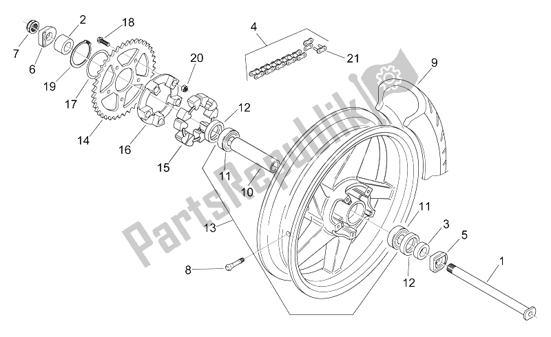 Todas las partes para Rueda Trasera de Aprilia RS 125 1999