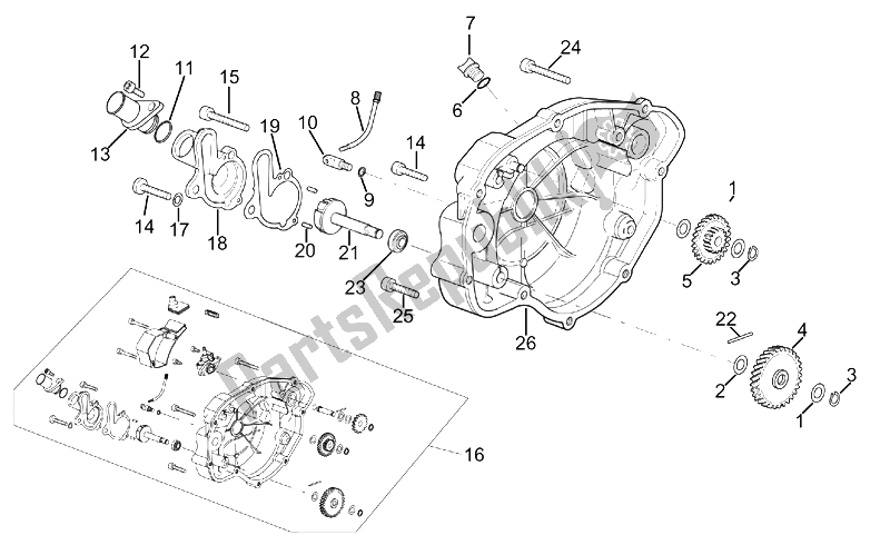 Toutes les pièces pour le Couvercle D'embrayage du Aprilia RX 50 2003