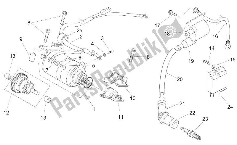 Tutte le parti per il Motorino Di Avviamento - Unità Di Accensione del Aprilia Mojito 125 1999