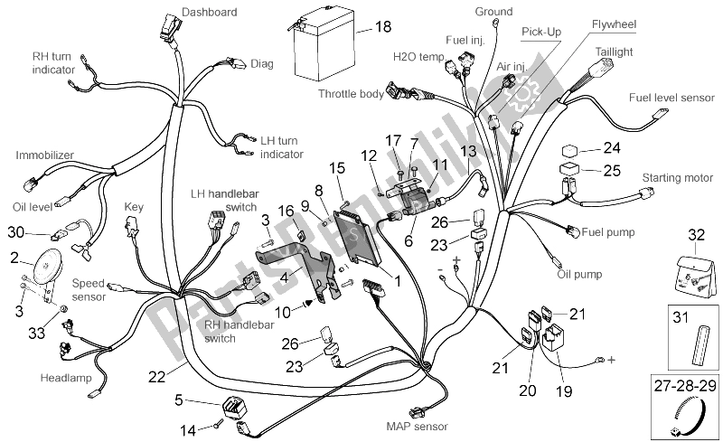 All parts for the Electrical System I of the Aprilia SR 50 H2O NEW DI Tech 2004