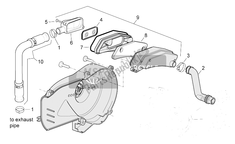 All parts for the Secondary Air of the Aprilia Mojito Custom 50 2T ENG Piaggio 2004