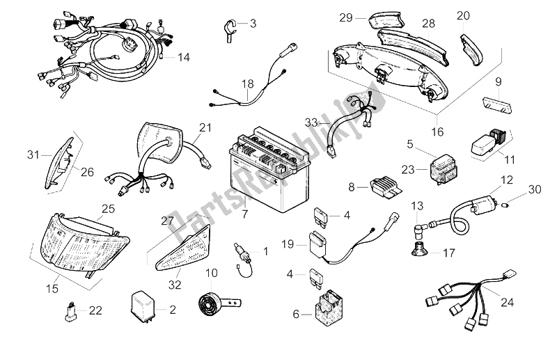 All parts for the Electrical System of the Aprilia SR Viper 50 AIR Horizontal Cylinder 1994