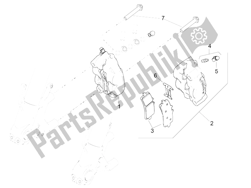 All parts for the Front Brake Caliper of the Aprilia RSV4 Racing Factory L E Europe 1000 2016