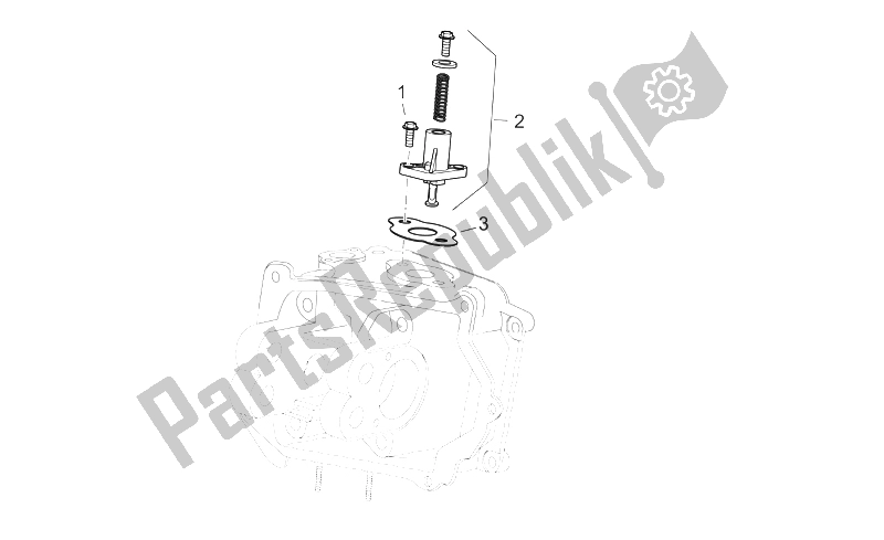 All parts for the Chain Tensioner of the Aprilia Scarabeo 125 250 E2 ENG Piaggio 2004