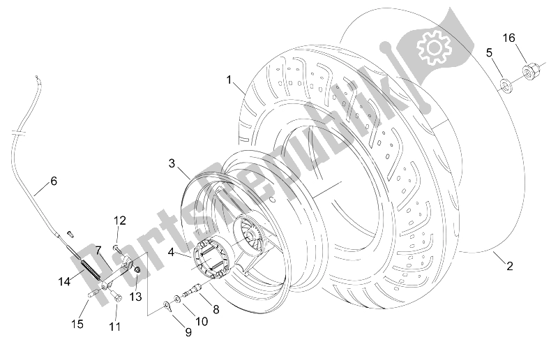 Todas las partes para Rueda Trasera de Aprilia Sonic 50 H2O 1998