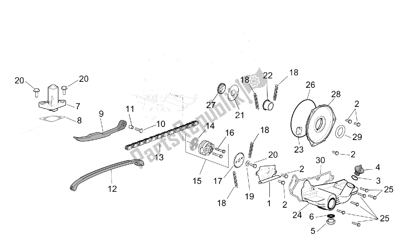 All parts for the Oil Pump of the Aprilia Scarabeo 100 4T E2 2001